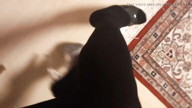 crossdresser in tights and stripper high heels - 6 image