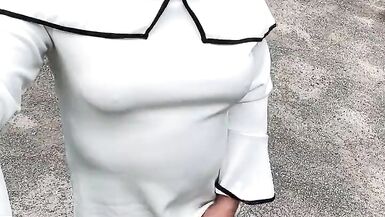 Amateur crossdresser Kellycd2022 sexy milf masturbating her sissy gurl cock in stockings and heels in her car on the chase - 13 image