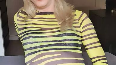 Manchester TS, Sasha Paige jerks her tranny cock - 1 image