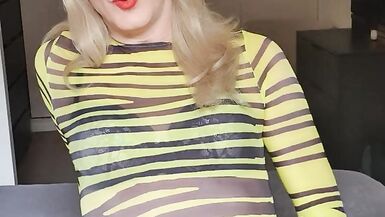 Manchester TS, Sasha Paige jerks her tranny cock - 9 image