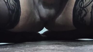 Jerking my tiny cock in stockings - 10 image