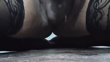 Jerking my tiny cock in stockings - 11 image