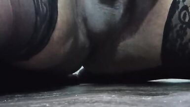 Jerking my tiny cock in stockings - 5 image