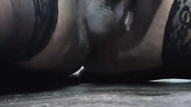 Jerking my tiny cock in stockings - 7 image