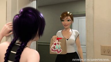 Buck Love - A Futanari Dasher Hooks Up With One Of Her Delivers! - 2 image