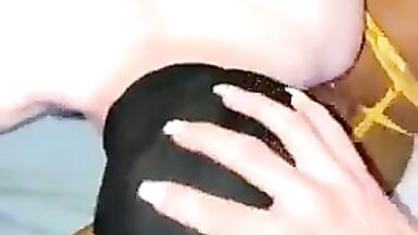 Guy Sucks Shemale While Getting Fucked By Another - 2 image