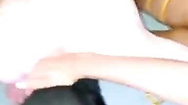 Guy Sucks Shemale While Getting Fucked By Another - 4 image