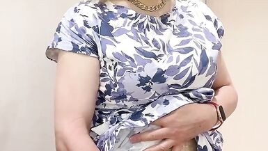 Matured cross dresser wearing a blonde wig and masturbated in a rest room - 13 image