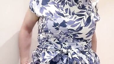 Matured cross dresser wearing a blonde wig and masturbated in a rest room - 15 image