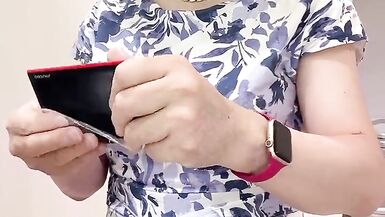 Matured cross dresser wearing a blonde wig and masturbated in a rest room - 2 image