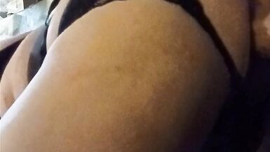 Panties on in the doggie position taking big dildo - 9 image