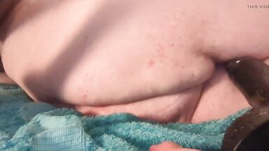 Fat Sissy toying her ass with different dildos - 8 image