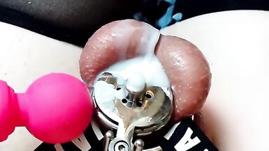 Negative Chastity cum with vibrator - 3 image