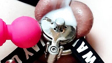 Negative Chastity cum with vibrator - 4 image
