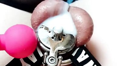 Negative Chastity cum with vibrator - 5 image