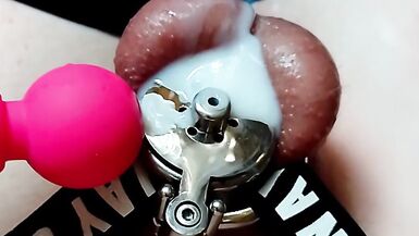Negative Chastity cum with vibrator - 6 image