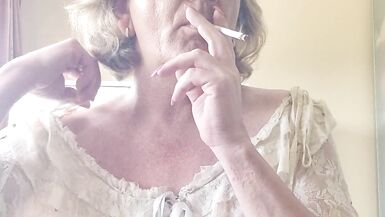 Enjoying a cigarette