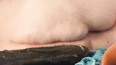 Fat Sissy stuffing her butt with huge dildo - 6 image