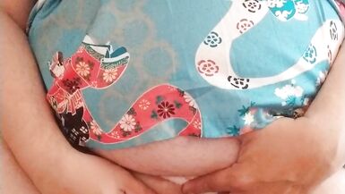 Sissy Aleksa jercing her small dick in china dress and cum - 15 image