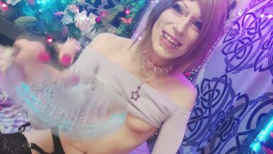 Super Mega Ultra Extremely CUTE and SEXY Transkitten uses her super CUTE Dildo to stuff up her Very Tight hole :DDDDD - 14 image