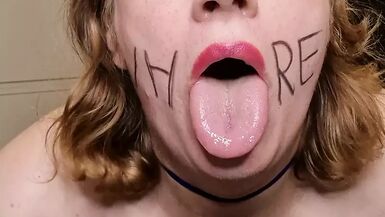 enjoying an extra sloppy throatfuck with my toy - 1 image