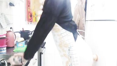 Sissy Aniya - Shemale Housewife Fucking the Dildo While Washing Dishes - 3 image