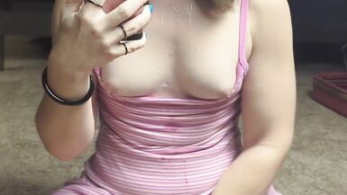 Linzy19 Strokes to Orgasm Wearing a Pink Ballgag! - 11 image