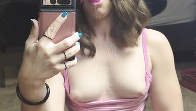 Linzy19 Strokes to Orgasm Wearing a Pink Ballgag! - 6 image