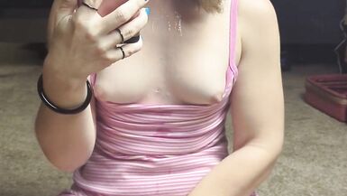 Linzy19 Strokes to Orgasm Wearing a Pink Ballgag!