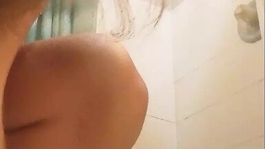 Transsexual Tranny Taking A Shower - 1 image