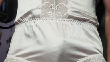 My new pink nylon romper - 4 image