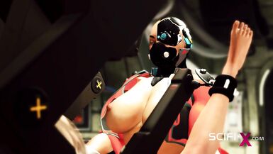 Big tits hot slut hottie in restraints gets fuckd hard by shemale android in the sci-fi dungeon - 6 image