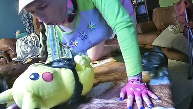 cute femboy sucks and rides his pikachu - 6 image