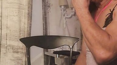 Crossdressing sissy taken a fat 10 incher. Cum on cock and ducks it clean them fucks herself to another orgasm - 2 image