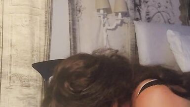 Crossdressing sissy taken a fat 10 incher. Cum on cock and ducks it clean them fucks herself to another orgasm