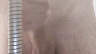 Skinny bitch showering w. cum - 10 image