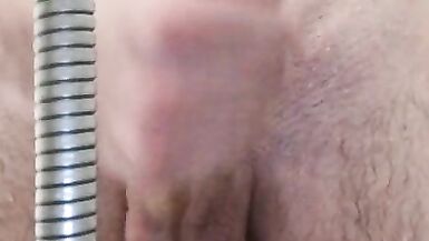 Skinny bitch showering w. cum - 15 image