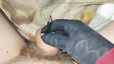 Entire large pencil in the urethra - 8 image