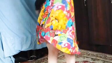 +18 Youtube Model Crossdresserkitty Sexy Villager Housewife Dress Long Stockings White BBW Femboy Stripteasing At Stepsister - 3 image