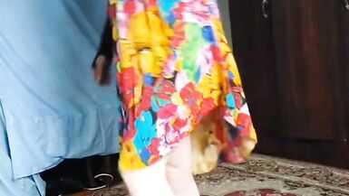 +18 Youtube Model Crossdresserkitty Sexy Villager Housewife Dress Long Stockings White BBW Femboy Stripteasing At Stepsister - 4 image