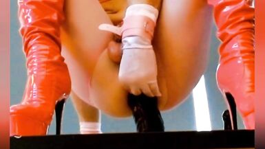 Sissy slut Lana riding massive toys - 12 image