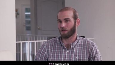 Shemale boss having anal sex with hairy male employee - Janie Blade - 2 image