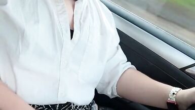 Sexy college shemale cumming down the highway - 10 image