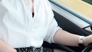 Sexy college shemale cumming down the highway - 13 image