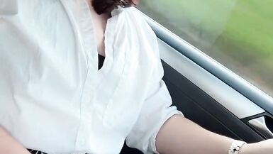 Sexy college shemale cumming down the highway - 4 image