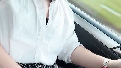 Sexy college shemale cumming down the highway - 7 image