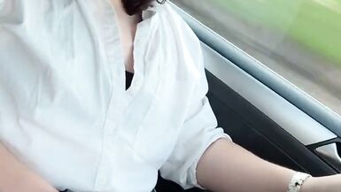 Sexy college shemale cumming down the highway - 8 image