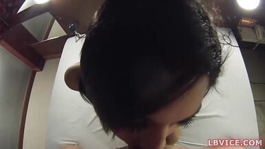 Ladyboy Lyomi Gives Blowjob And Ass Doggystyled - 5 image