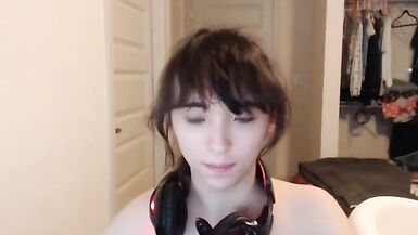 Aya cute brunette girl strip and shows off