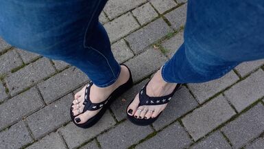 I love showing off my sexy feet in public - 1 image